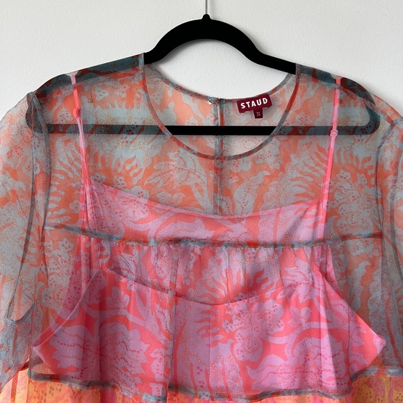 STAUD The Hyacinth Dress | Floral Wave Multi ES size 3X - Picture 6 of 13